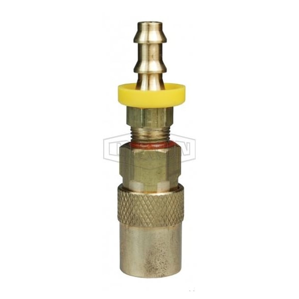 Dixon DQC CM Industrial Mold Interchange Unvalved Coupler, 1/4 in Nominal, Push-Loc Barb, Brass 2CMB3-B-E - main